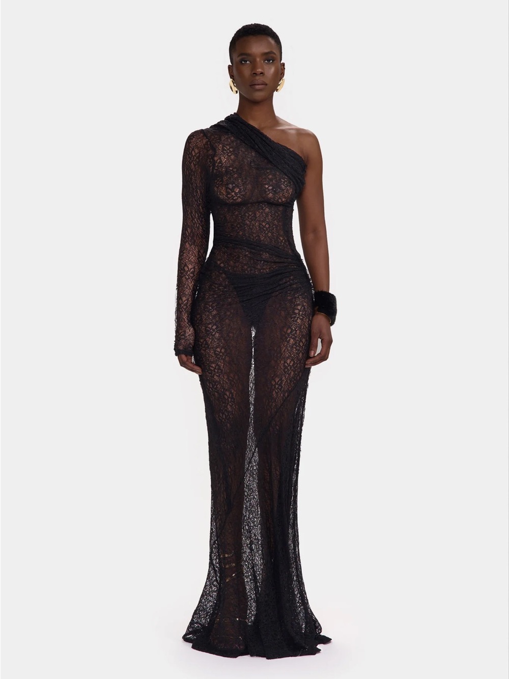 BBXBRAND Black Lace Bhoa Gown